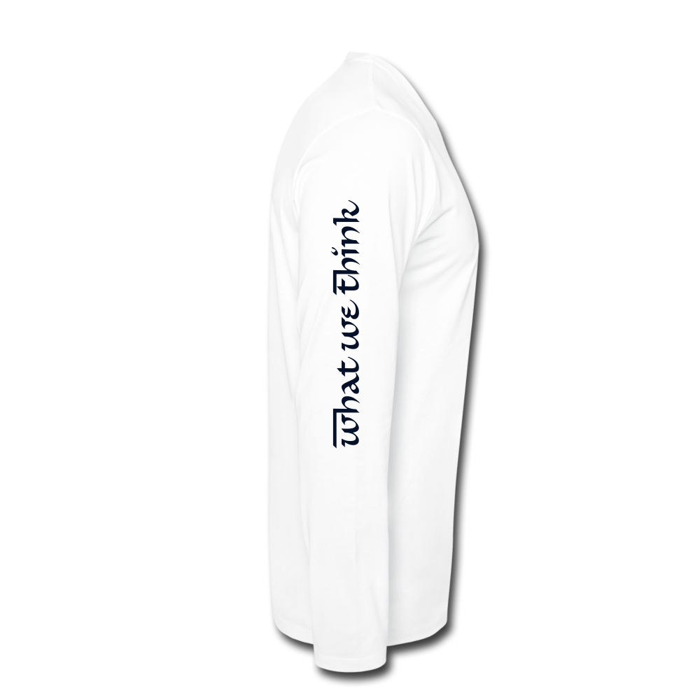 Men's Premium Long Sleeve T-Shirt Positive Print - white