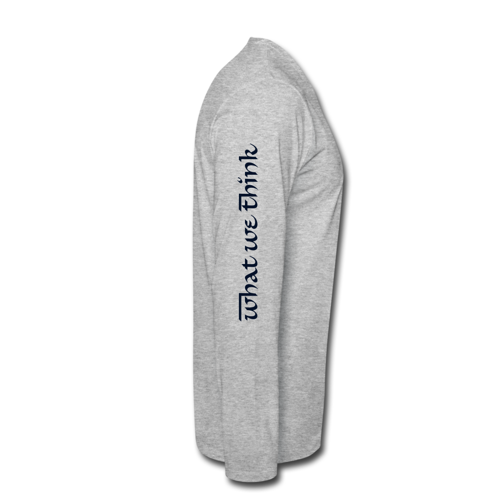 Men's Premium Long Sleeve T-Shirt Positive Print - heather gray