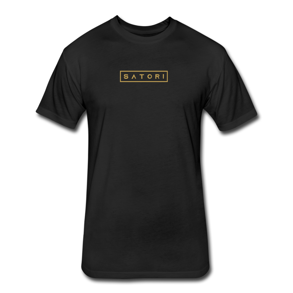 Fitted Cotton/Poly T-Shirt by Next Level Gold Logo - black