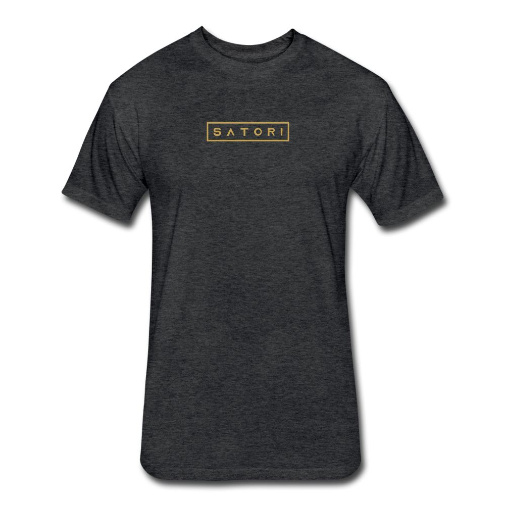 Fitted Cotton/Poly T-Shirt by Next Level Gold Logo - heather black