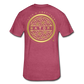 Fitted Cotton/Poly T-Shirt by Next Level Gold Logo - heather burgundy