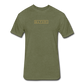 Fitted Cotton/Poly T-Shirt by Next Level Gold Logo - heather military green