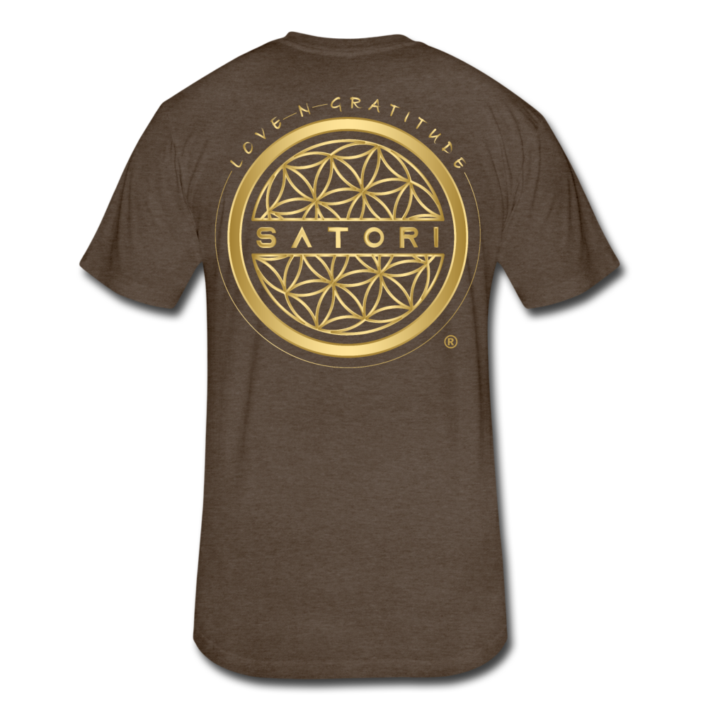 Fitted Cotton/Poly T-Shirt by Next Level Gold Logo - heather espresso