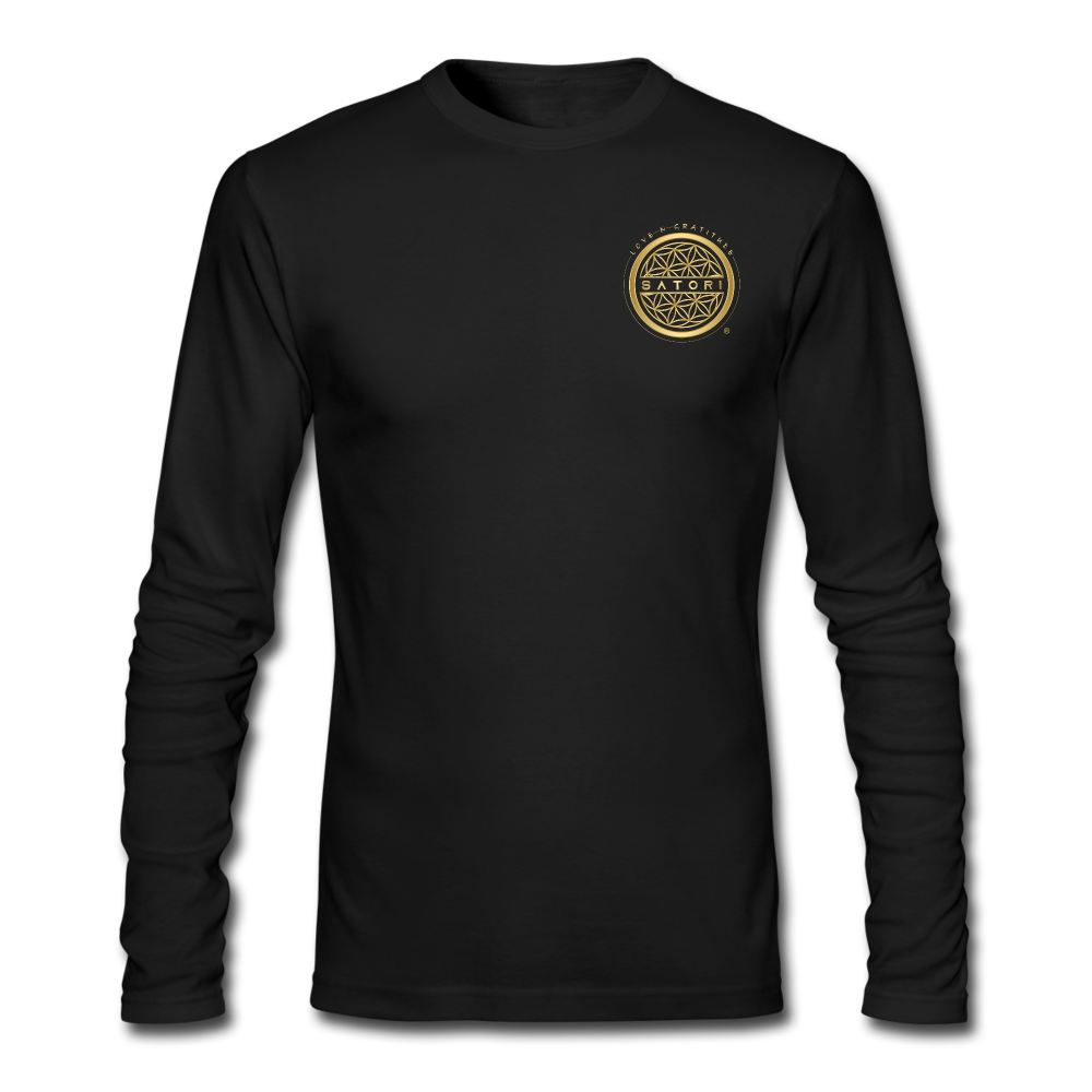 Men's Long Sleeve T-Shirt by Next Level Gold L&G Logo - black