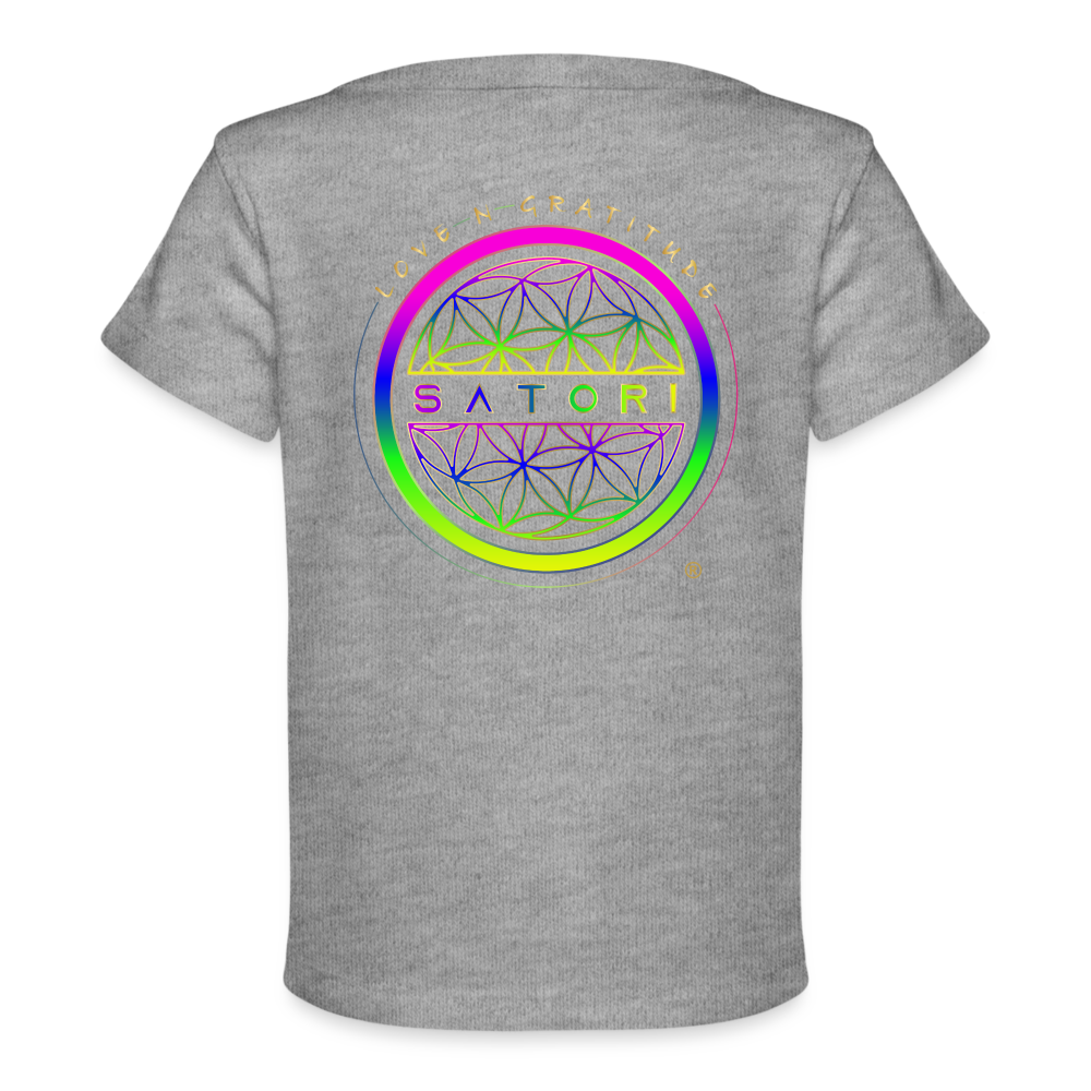 Baby Organic T-Shirt Logo Front & Back - heather grey